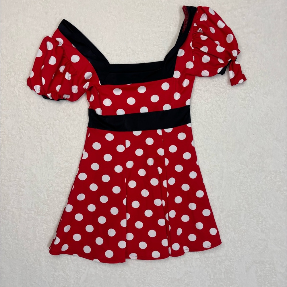 Minnie Mouse Red Polka Dot DressDisney Bound Vacation Size S/M Junior MICKEY